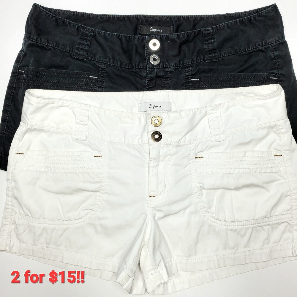 2 for $15 Express Shorts Size 4 Black & White